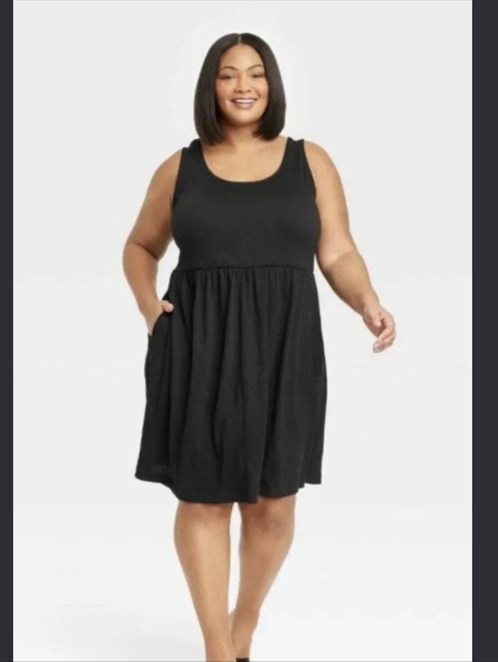 NWT Ava & Viv Black Babydoll Empire Waist Dress